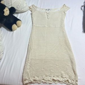 Cream crochet dress